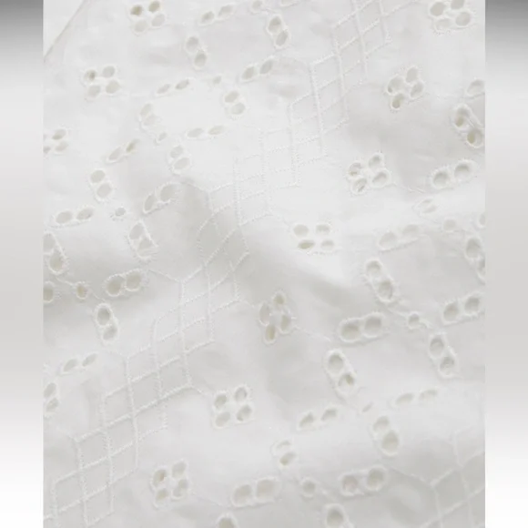 Abercrombie Eyelet Embroidered Button Up Blouse White Oversized XS - Picture 8 of 9